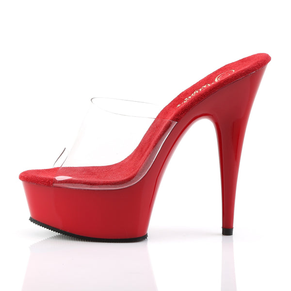 DELIGHT-601 Sandalette Plateauschuhe Rot | Pleaser