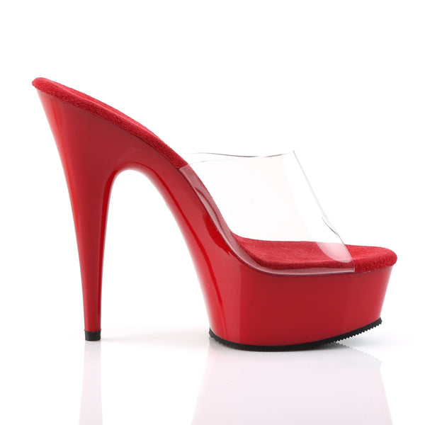 DELIGHT-601 Sandalette Plateauschuhe Rot | Pleaser