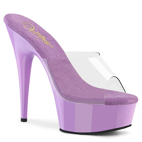 DELIGHT-601 Plateau Pantoletten Lila Lack | Pleaser