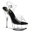 DELIGHT-608 Plateau Sandaletten Schwarz/Transparent | Pleaser