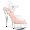 DELIGHT-608 Plateau Sandaletten Transparent / Rosa | Pleaser