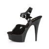 DELIGHT-608N Plateau Sandaletten Schwarz | Pleaser