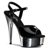 DELIGHT-609 Plateau Sandaletten Schwarz/Chrom | Pleaser