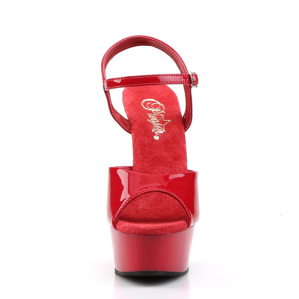 DELIGHT-609 Sandalette Plateauschuhe Rot | Pleaser