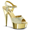 DELIGHT-609G Plateau Sandaletten Gold Glitzer | Pleaser