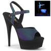 DELIGHT-609REFL Plateau Sandaletten Grün/Schwarz | Pleaser