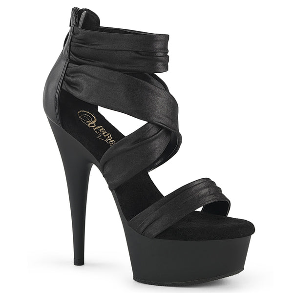 DELIGHT-620 - Plateau High Heel Sandaletten - Schwarz Matt von Pleaser