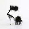 DELIGHT-624F - Plateau High Heel Sandaletten - Schwarz Plüsch von Pleaser – Ansicht 5