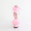 DELIGHT-624F - Plateau High Heel Sandaletten - Pink mit Plüsch von Pleaser – Ansicht 2