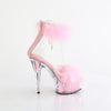 DELIGHT-624F - Plateau High Heel Sandaletten - Pink mit Plüsch von Pleaser – Ansicht 5