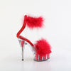 DELIGHT-624F Plateau Sandaletten Rot Transparent von Pleaser – Ansicht 5