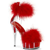 DELIGHT-624F Plateau Sandaletten Rot Transparent von Pleaser