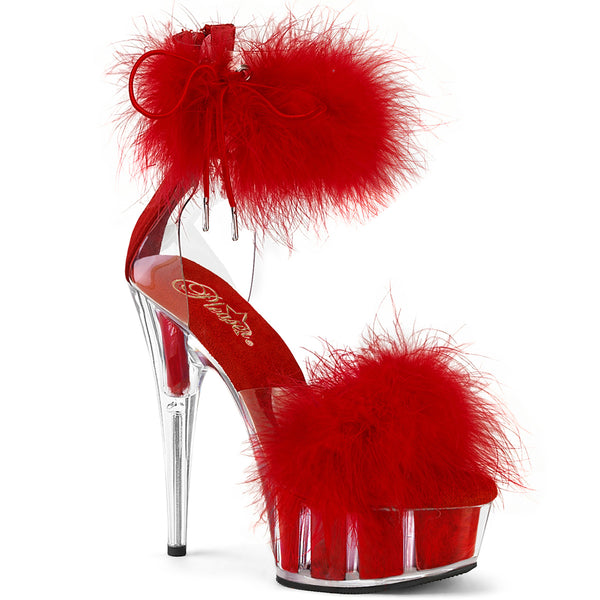 DELIGHT-624F Plateau Sandaletten Rot Transparent von Pleaser