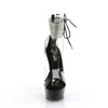 DELIGHT-624RS - Plateau High Heels - Schwarz Lack mit Strass von Pleaser – Ansicht 2