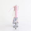 DELIGHT-624RS - Plateau High Heel Sandaletten - Rosa/Transparent mit Strass von Pleaser – Ansicht 4