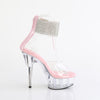 DELIGHT-624RS - Plateau High Heel Sandaletten - Rosa/Transparent mit Strass von Pleaser – Ansicht 5