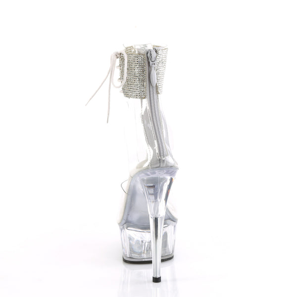 DELIGHT-624RS - Plateau High Heel Sandaletten - Transparent mit Strass von Pleaser – Ansicht 4