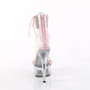 DELIGHT-627RS - Plateau High Heel Sandaletten - Rosa/Transparent mit Strass von Pleaser – Ansicht 4