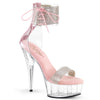 DELIGHT-627RS - Plateau High Heel Sandaletten - Rosa/Transparent mit Strass von Pleaser