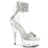 DELIGHT-627RS - Plateau Sandaletten - Transparent mit Strass | Pleaser