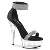 DELIGHT-641 Sandaletten Plateauschuhe Schwarz Glitzer von Pleaser
