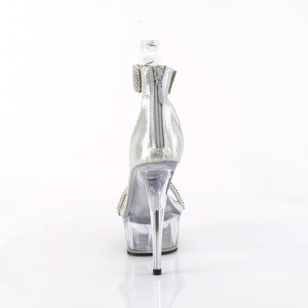DELIGHT-641 Sandalette Plateauschuhe Transparent Glitze von Pleaser – Ansicht 4