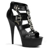DELIGHT-658 Plateau Sandaletten Schwarz Matt | Pleaser