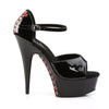 DELIGHT-660FH Plateau Sandaletten - Schwarz | Pleaser