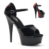DELIGHT-660FH Plateau Sandaletten Schwarz Lack von Pleaser
