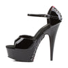 DELIGHT-660FH Plateau Sandaletten Schwarz Lack von Pleaser – Ansicht 3