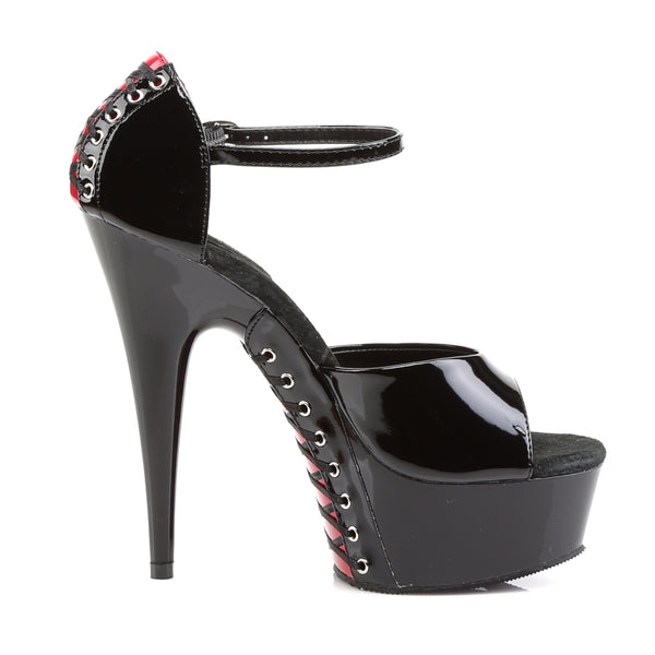 DELIGHT-660FH Plateau Sandaletten Schwarz Lack von Pleaser – Ansicht 5