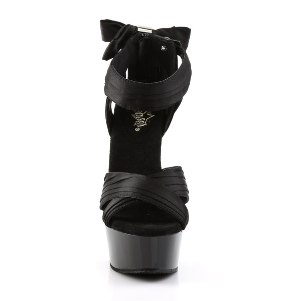 DELIGHT-668 Plateau Sandaletten Satin Black | Pleaser