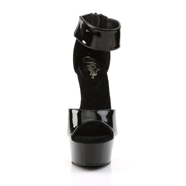DELIGHT-670-3 Plateau Sandaletten Schwarz | Pleaser