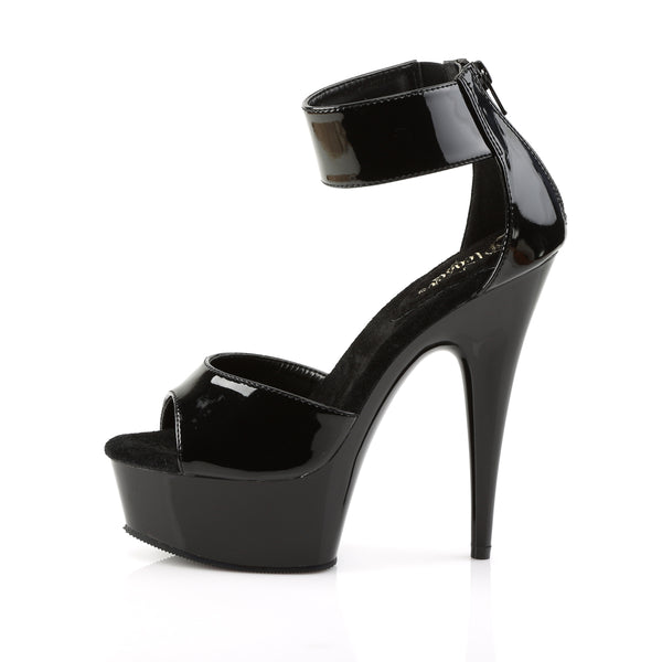 DELIGHT-670-3 Plateau Sandaletten Schwarz | Pleaser