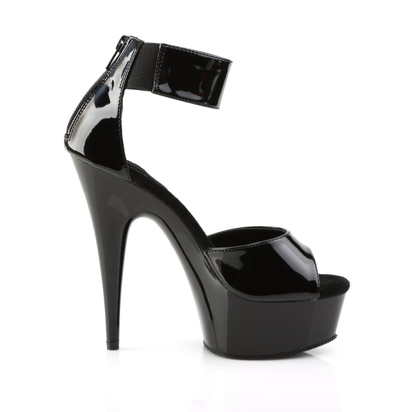 DELIGHT-670-3 Plateau Sandaletten Schwarz | Pleaser
