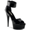 DELIGHT-670-3 Plateau Sandaletten Schwarz | Pleaser