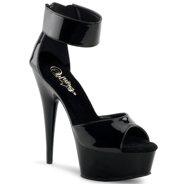 DELIGHT-670-3 Plateau Sandaletten Schwarz | Pleaser