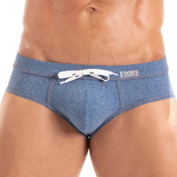 Badehose Denim-Optik - stylisch, schnell trocknend & robust, Blau | TOF Paris