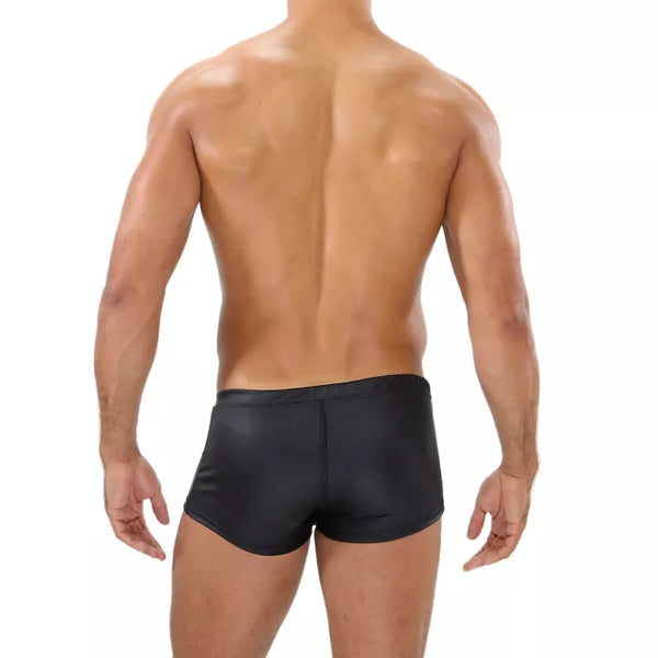Schwarze Kunstleder Boxershorts im sexy Fetish Stil von TOF Paris – Ansicht 6