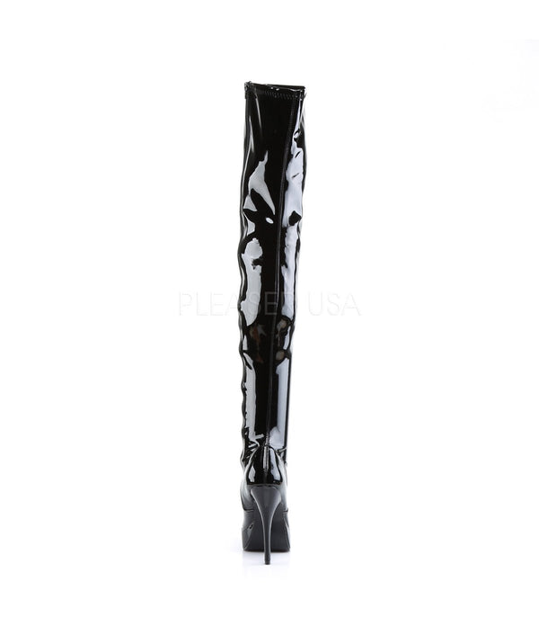 INDULGE-3000 Overknee Stiefel Lack Schwarz | Pleaser SALE