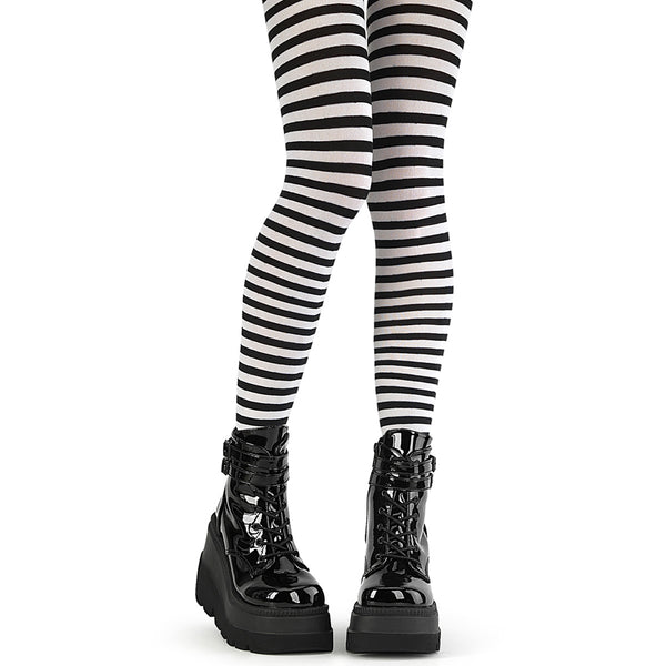 DH440 Gestreifte Strumpfhose Schwarz-Weiß (1 Paar) von Demonia