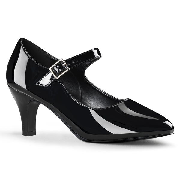 DIVINE-440 Mary Jane Pumps Lack Schwarz | Pleaser Pink Label SALE