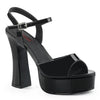 DOLLY-09 Plateau High Heel Sandaletten Schwarz Lack | DemoniaCult