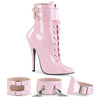 DOMINA-1023 Stiefeletten Lack Schwarz | Devious