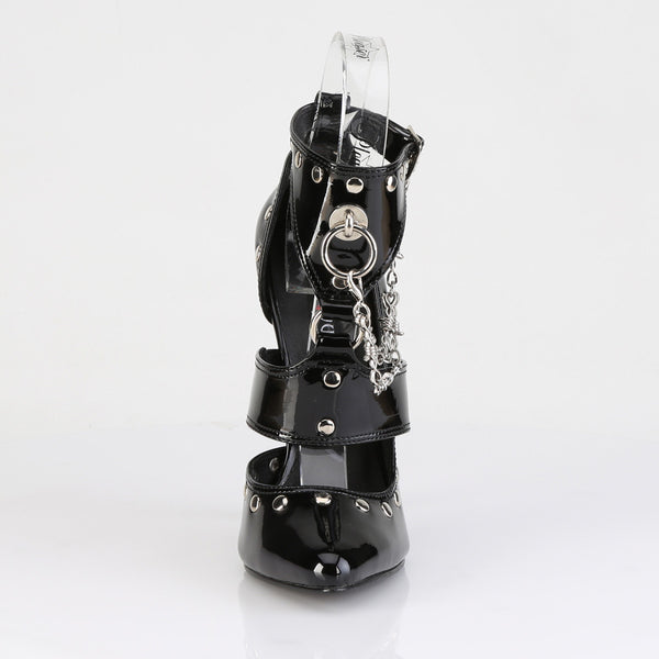 DOMINA-118 High Heel Sandaletten - Schwarz Lack von Devious – Ansicht 2