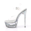 ECLIPSE-608GT Plateau Sandaletten | Silber | Pleaser