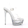 ECLIPSE-608GT Plateau Sandaletten | Silber | Pleaser