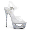 ECLIPSE-608GT Plateau Sandaletten | Silber | Pleaser