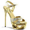 ECLIPSE-619G Plateau Sandaletten - Gold/Glitter | Pleaser