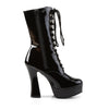 ELECTRA-1020 Plateau Stiefeletten Schwarz Lack | Pleaser